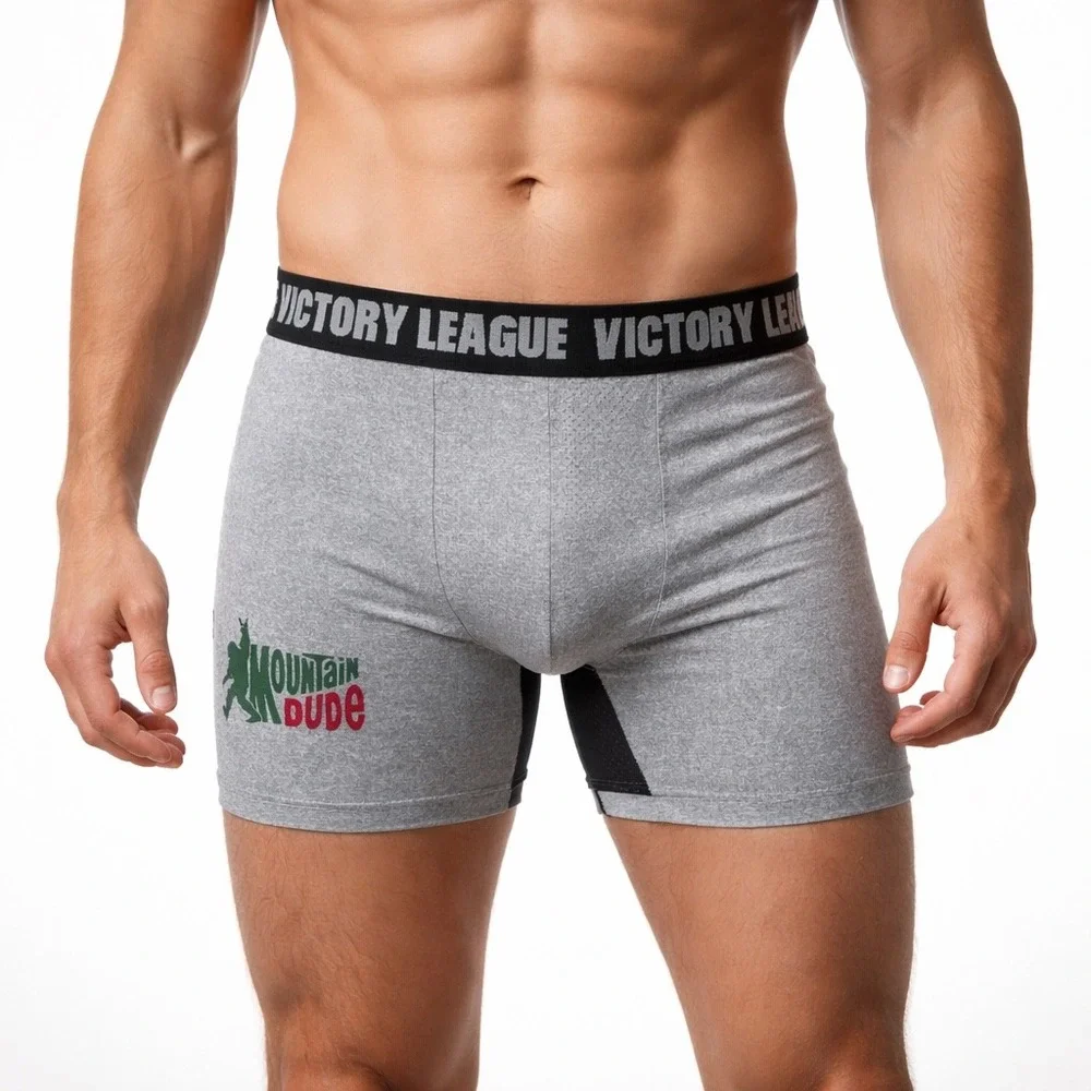 Victory League Mountain Dude Bigfoot Boxer Briefs Gray Performance Small (28-30)